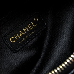 Pre Owned Chanel Black Quilted Caviar Leather Petite Timeless Shopper Tote