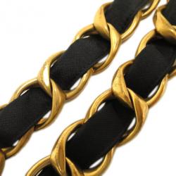 Pre Owned Chanel Black and White Canvas Shopper Tote