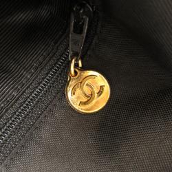 Pre Owned Chanel Black and White Canvas Shopper Tote