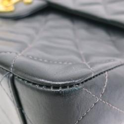 Pre Owned Chanel Black Calf Leather Jumbo Shoulder Flap Bag
