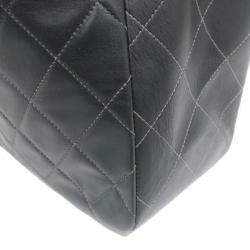 Pre Owned Chanel Black Calf Leather Jumbo Shoulder Flap Bag