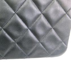 Pre Owned Chanel Black Calf Leather Jumbo Shoulder Flap Bag