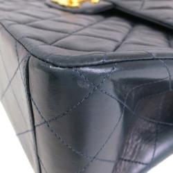 Pre Owned Chanel Vintage Lambskin Jumbo Classic Flap Bag