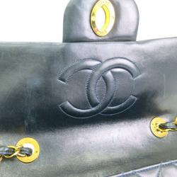 Pre Owned Chanel Vintage Lambskin Jumbo Classic Flap Bag