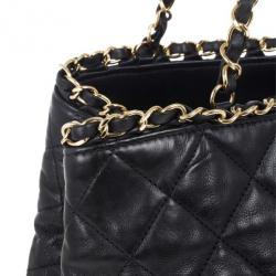 مملوكة مسبقًا Chanel Black Lambskin Chain Me Tote Bag