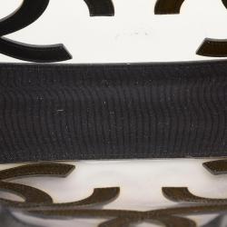 Pre Owned Chanel Black Clear Vinyl Triple CC Tote
