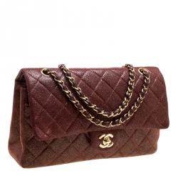 مملوكة مسبقًا Chanel Maroon Suede Vintage Classic Double Flap Bag