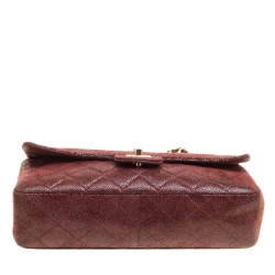 مملوكة مسبقًا Chanel Maroon Suede Vintage Classic Double Flap Bag