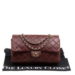 مملوكة مسبقًا Chanel Maroon Suede Vintage Classic Double Flap Bag
