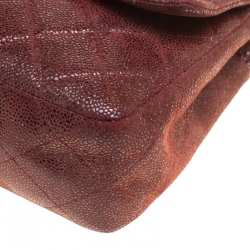 مملوكة مسبقًا Chanel Maroon Suede Vintage Classic Double Flap Bag