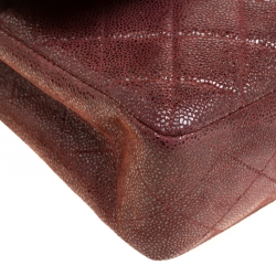 مملوكة مسبقًا Chanel Maroon Suede Vintage Classic Double Flap Bag