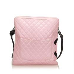 Pre Owned Chanel Two Tone Quilted Leather Ligne Cambon Messenger Bag