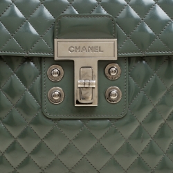 Pre Owned Chanel Mossy Green Quilted Leather Mademoiselle Kelly Top Handle Bag