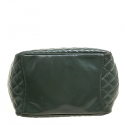 Pre Owned Chanel Mossy Green Quilted Leather Mademoiselle Kelly Top Handle Bag