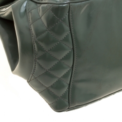 Pre Owned Chanel Mossy Green Quilted Leather Mademoiselle Kelly Top Handle Bag