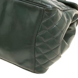Pre Owned Chanel Mossy Green Quilted Leather Mademoiselle Kelly Top Handle Bag