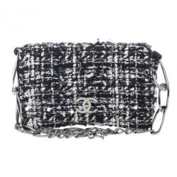 Chanel Black and White Tweed Small Flap Bag