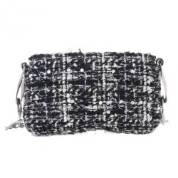 Chanel Black and White Tweed Small Flap Bag