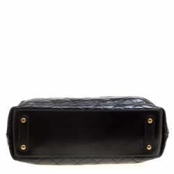 Pre Owned حقيبة كتف شانيل يد علوية بيندي CC باريس بومباي جلد مبطنة سوداء