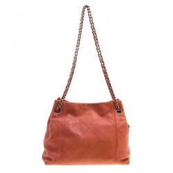 Pre Owned Chanel Brick Red Quilted Leather Shopper Tote 