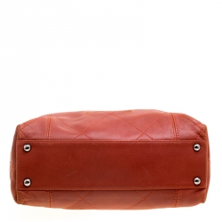 Pre Owned Chanel Brick Red Quilted Leather Shopper Tote 