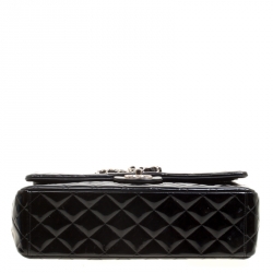 مملوكة مسبقًا Chanel Black Quilted Patent Leather Maxi Classic Double Flap Bag