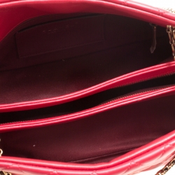 Pre Owned Chanel Red Quilted Leather Medium Just Mademoiselle Bowling Bag