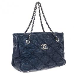 مملوكة مسبقًا Chanel Blue Bubble Quilted Tote
