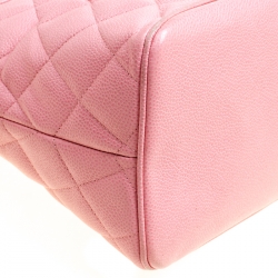 مملوكة مسبقًا حقيبة يد شانيل مداليون جلد كافيار مبطنة وردية