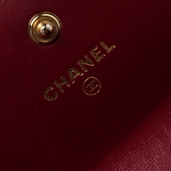 Chanel Red Quilted Leather Large Boy Gusset Flap Wallet