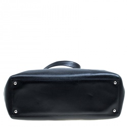 Pre Owned Chanel Black/Maroon Leather Top Handle Bag