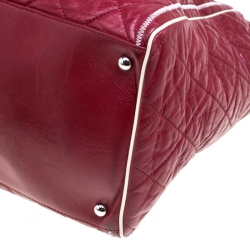 Pre Owned Chanel Maroon Quilted Leather Accordion Reissue Shoulder Bag