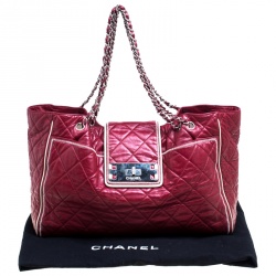 Pre Owned Chanel Maroon Quilted Leather Accordion Reissue Shoulder Bag