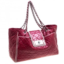 Pre Owned Chanel Maroon Quilted Leather Accordion Reissue Shoulder Bag