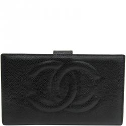 Chanel Black Leather CC Bifold Wallet