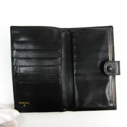 Chanel Black Leather CC Bifold Wallet