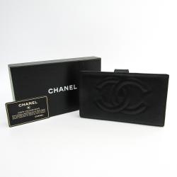 Chanel Black Leather CC Bifold Wallet