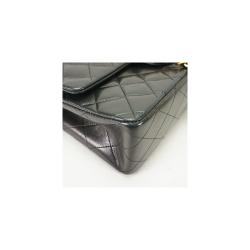 Pre Owned حقيبة شانيل فينتدج كلاسيك جلد أسود مبطن بقلاب مزدوج متوسطة