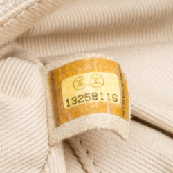 Pre Owned حقيبة كروس شانيل جلد بيج مبطن