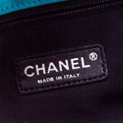 مملوكة مسبقًا Chanel Turquoise Canvas Classic Ultra Rare Limited Edition CC Flap Shoulder Bag