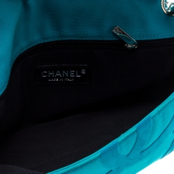 مملوكة مسبقًا Chanel Turquoise Canvas Classic Ultra Rare Limited Edition CC Flap Shoulder Bag