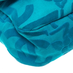 مملوكة مسبقًا Chanel Turquoise Canvas Classic Ultra Rare Limited Edition CC Flap Shoulder Bag