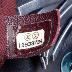 مملوكة مسبقًا حقيبة كتف شانيل قلاب شراشيب باريس دالاس جلد مبطنة زرقاء