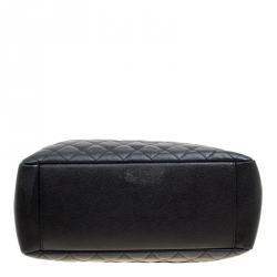 Pre Owned حقيبة يد شانيل غراند شوبينغ جلد كافيار مبطنة سوداء