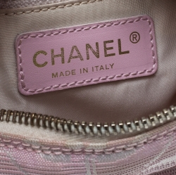 Pre Owned Chanel Pink Nylon Travel Line Hobo 