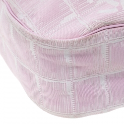 Pre Owned Chanel Pink Nylon Travel Line Hobo 