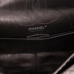 Pre Owned Chanel Metallic Silver Leather 2.55 Reissue Quilted Classic 226 Flap Bag