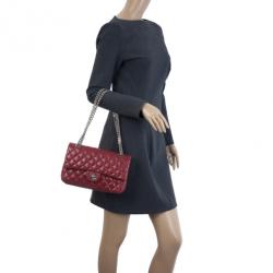 Pre Owned Chanel Red Classic Double Flap Bag