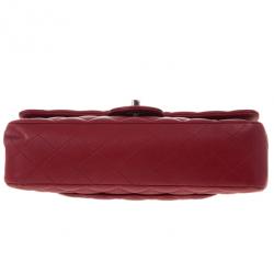 Pre Owned Chanel Red Classic Double Flap Bag