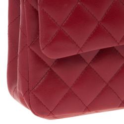 Pre Owned Chanel Red Classic Double Flap Bag